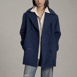 Blue Wool Blend Maeve Coat Medium